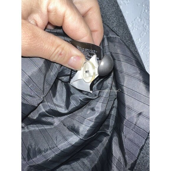 H&M Double Breasted Collar Grey Wool Blend Pea Coat Women's Size Small 2 (R) - Picture 6 of 8